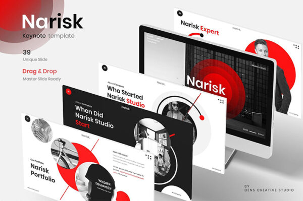 قالب پاورپوینت 2022 و گوگل اسلایدر حرفه ای Narisk Business Keynote Template