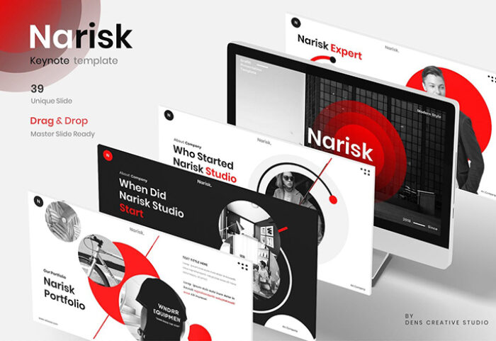 قالب پاورپوینت 2022 و گوگل اسلایدر حرفه ای Narisk Business Keynote Template