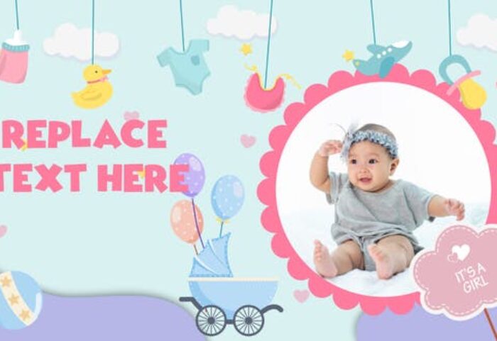 پروژه افتر افکت 2022 اسلاید شو کودک با موزیک Baby Slideshow