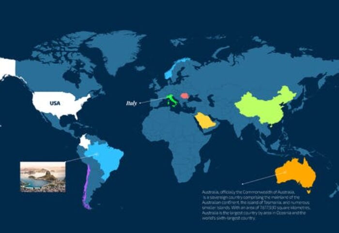 پروژه افتر افکت نقشه جهان رزولوشن 4K حرفه ای World Map Info