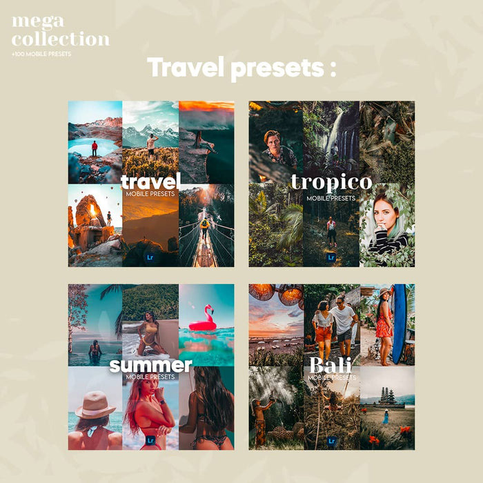 100 پریست لایت روم 2022 موبایل Mega Collection 100 Lightroom Mobile presets