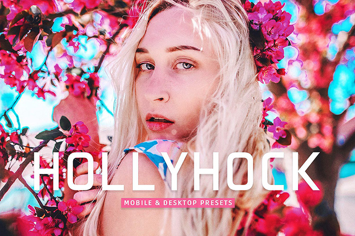 40 پریست لایت روم و پریست کمرا راو و اکشن فتوشاپ تم بهاری Hollyhock Lightroom Presets 40 پریست لایت روم و پریست کمرا راو و اکشن فتوشاپ تم بهاری Hollyhock Lightroom Presets