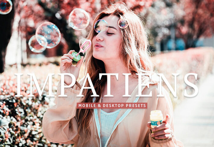 40 پریست لایت روم و پریست کمرا راو و اکشن فتوشاپ تم دختر زیبا Impatiens Lightroom Presets