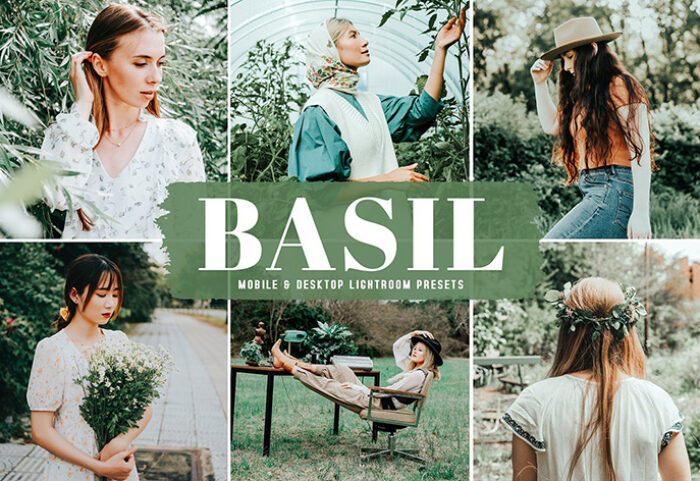 40 پریست لایت روم و پریست کمرا راو و اکشن فتوشاپ فصل بهار Basil Lightroom Presets