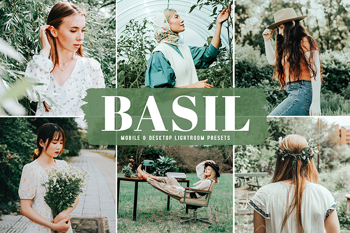 40 پریست لایت روم و پریست کمرا راو و اکشن فتوشاپ فصل بهار Basil Lightroom Presets 40 پریست لایت روم و پریست کمرا راو و اکشن فتوشاپ فصل بهار Basil Lightroom Presets