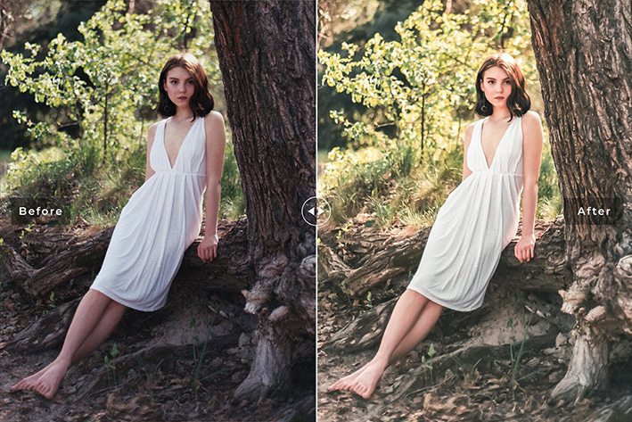40 پریست لایت روم پرتره فضای باز و پریست کمرا راو و اکشن فتوشاپ تم روشن Moraea Lightroom Presets