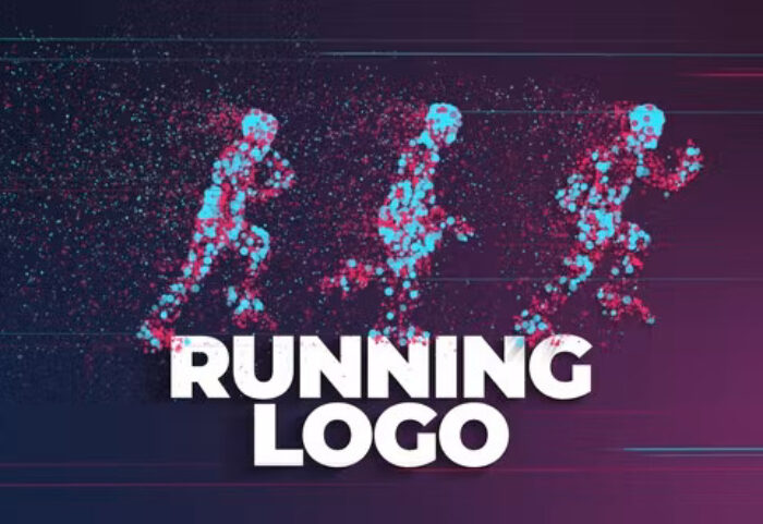 پروژه آماده افتر افکت لوگو با موزیک افکت ذرات Running Sport Logo With Particles