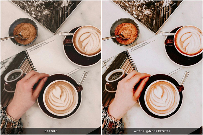 10 پریست لایت روم 2022 حرفه ای تم رنگی شکلاتی Caramel Coffee Preset Collection