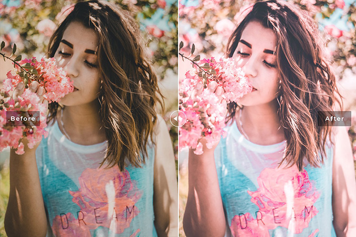 40 پریست لایت روم فضای باز و پریست کمرا راو و اکشن فتوشاپ تم پرتره Sea Thrift Lightroom Presets
