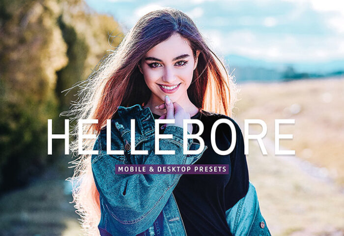 40 پریست لایت روم پرتره و پریست کمرا راو و اکشن فتوشاپ تم آبی بنفش Hellebore Lightroom Presets