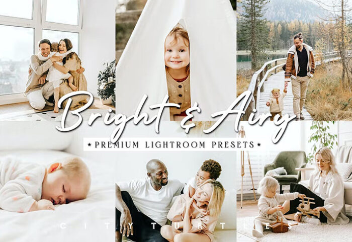 61 پریست لایت روم 2022 حرفه ای عکس خانوادگی BRIGHT AIRY Natural Lightroom Presets
