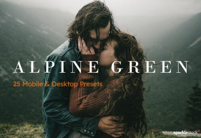 75 پریست لایت روم و لات رنگی سینماتیک Alpine Green Lightroom Presets and LUTs