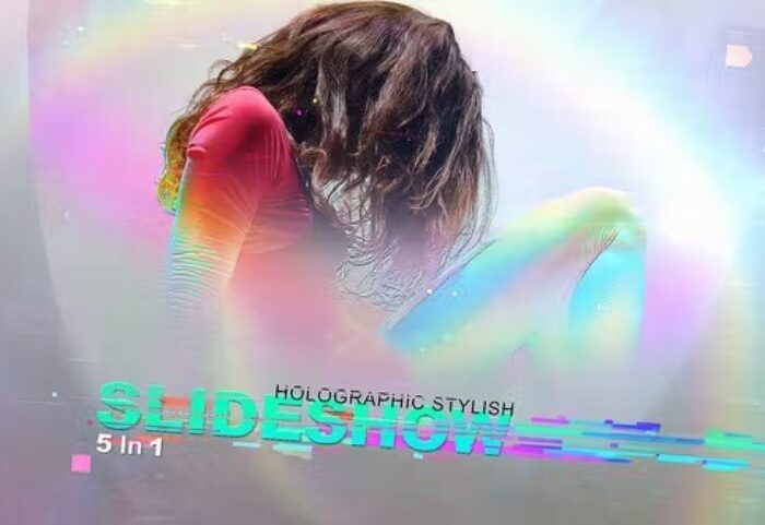 پروژه افتر افکت 2022 اسلایدشو فوق حرفه ای با موزیک Holographic Stylish Slideshow