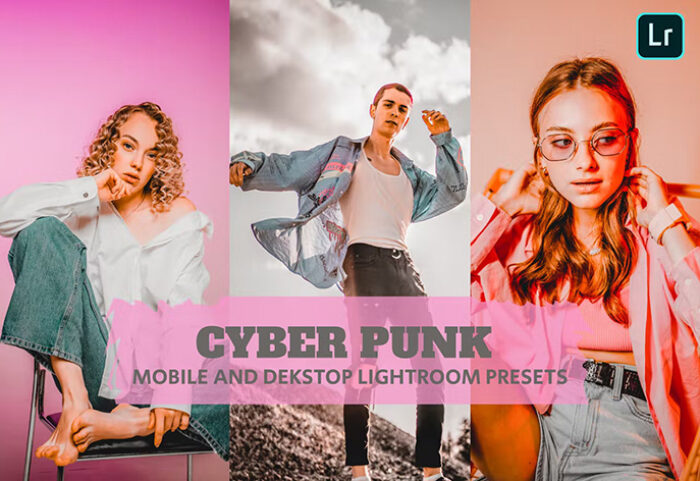 14 پریست لایت روم 2022 حرفه ای تم رنگ صورتی Cyber Punk Lightroom Presets