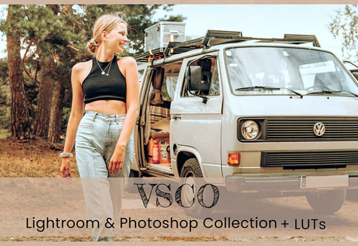 20 پریست لایت روم و اکشن فتوشاپ و لات رنگی تم فضای باز VSCO Lightroom Presets