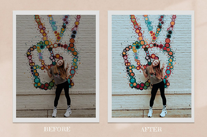 20 پریست لایت روم و اکشن فتوشاپ و لات رنگی تم فضای باز VSCO Lightroom Presets