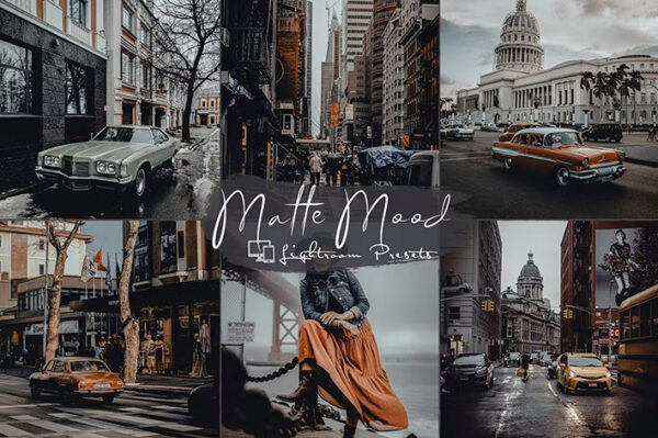 4 پریست لایت روم 2022 حرفه ای تم مات سینماتیک Matte Mood Lightroom Presets