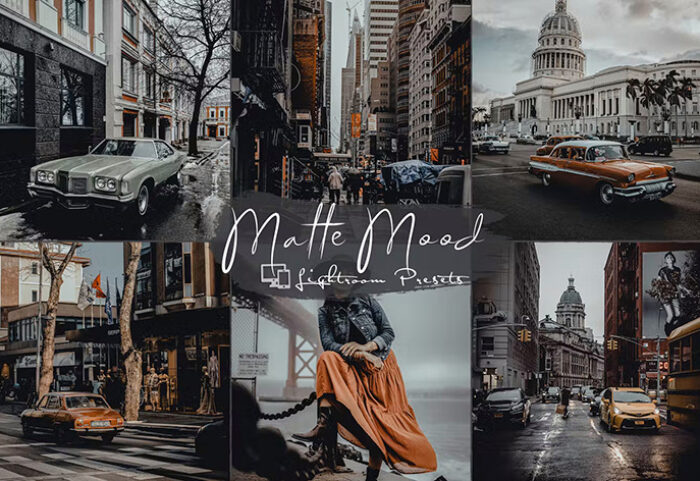 4 پریست لایت روم 2022 حرفه ای تم مات سینماتیک Matte Mood Lightroom Presets