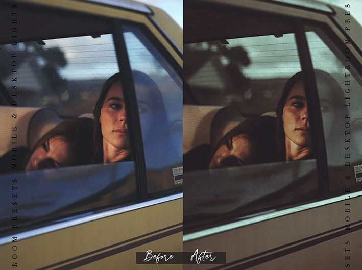 9 پریست لایت روم پرتره 1401 حرفه ای تم تیره DUST FEEL Lightroom Presets