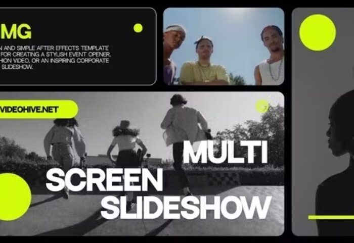 پروژه آماده افتر افکت وله مولتی فریم رزولوشن 4K با موزیک Multi Frame Opener
