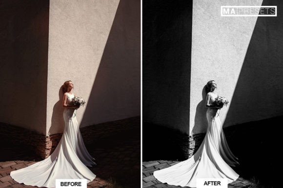 30 پریست لایت روم 2022 فوق حرفه ای تم سیاه و سفید B&W Wedding Lightroom Presets