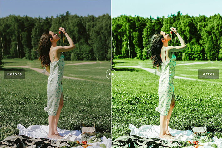 40 پریست لایت روم و پریست کمرا راو و اکشن فتوشاپ تم انگور فرنگی Gooseberry Lightroom Presets
