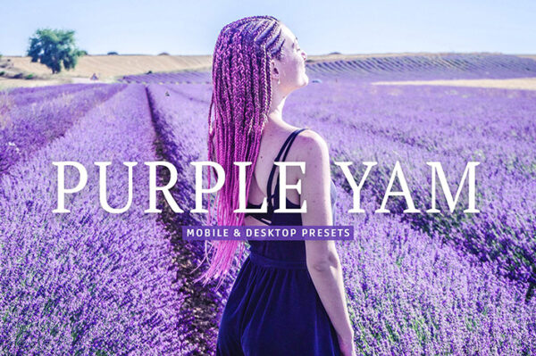 40 پریست لایت روم و پریست کمرا راو و اکشن فتوشاپ تم بنفش Purple Yam Lightroom Presets