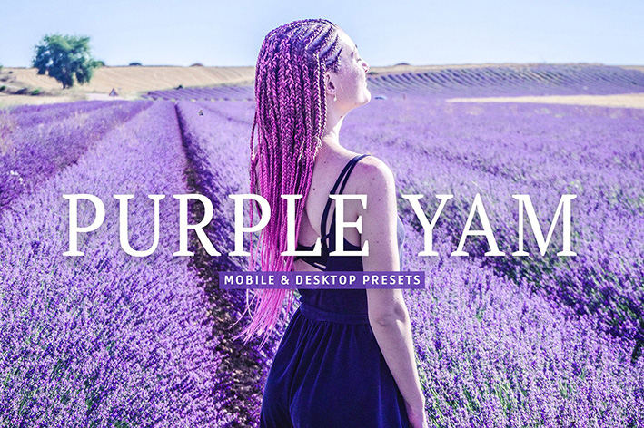 40 پریست لایت روم و پریست کمرا راو و اکشن فتوشاپ تم بنفش Purple Yam Lightroom Presets 40 پریست لایت روم و پریست کمرا راو و اکشن فتوشاپ تم بنفش Purple Yam Lightroom Presets