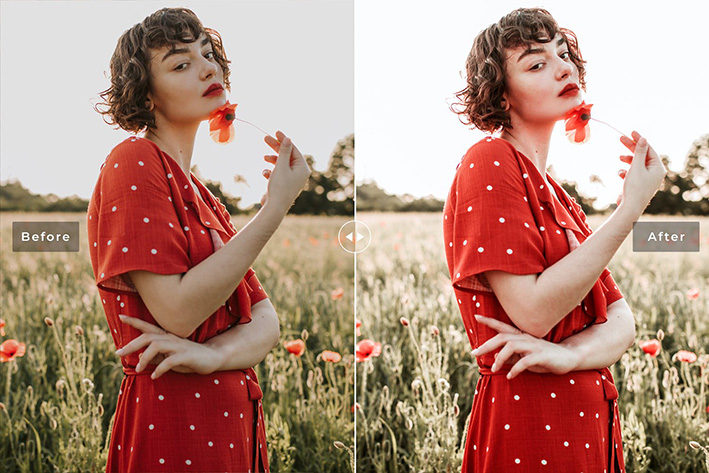 40 پریست لایت روم و پریست کمرا راو و اکشن فتوشاپ تم رنگی قرمز Goji Berry Lightroom Presets