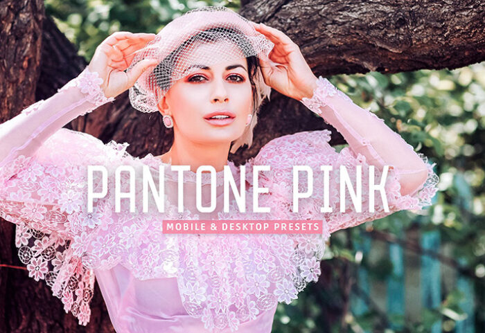 40 پریست لایت روم و پریست کمرا راو و اکشن فتوشاپ تم صورتی Pantone Pink Lightroom Presets