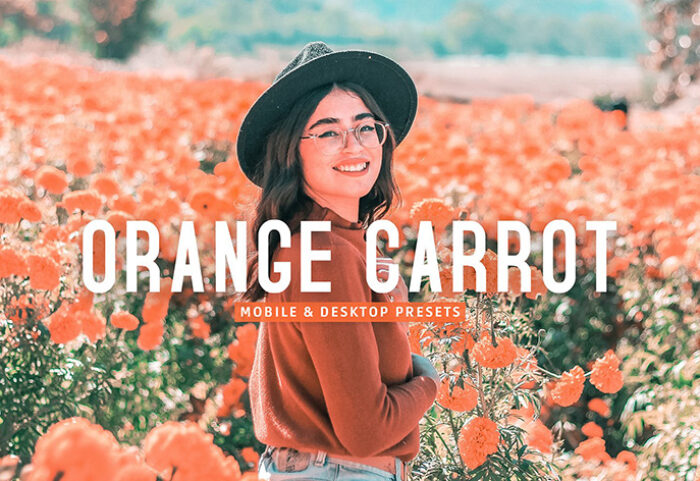 40 پریست لایت روم و پریست کمرا راو و اکشن فتوشاپ تم نارنجی Orange Carrot Pro Lightroom Presets