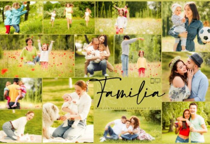 20 پریست لایت روم 2022 فوق حرفه ای تم عکس خانوادگی Familia Lightroom Presets