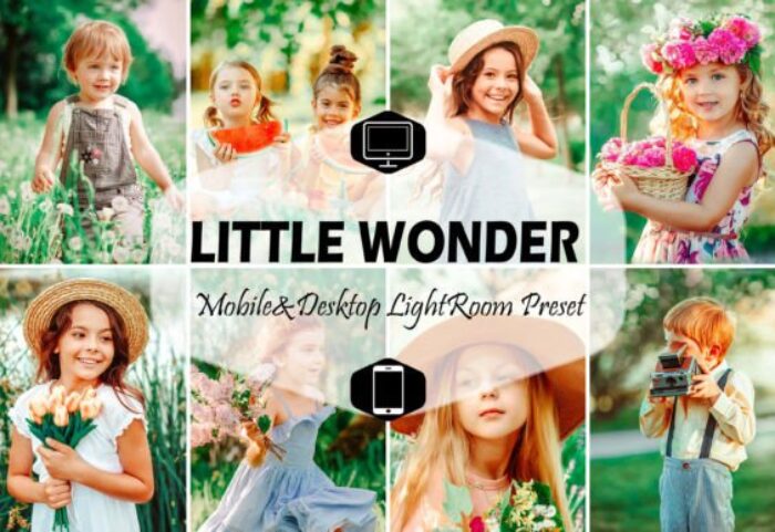 20 پریست لایت روم 2022 فوق حرفه ای تم پرتره کودک Little Wonder Lightroom Presets