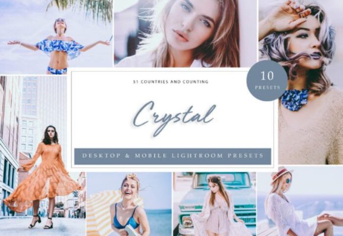 30 پریست لایت روم 2022 حرفه ای تم کریستال Lightroom Presets Crystal