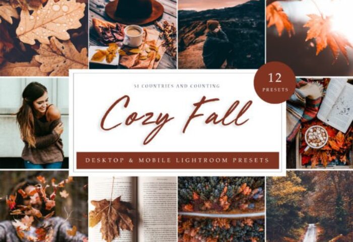36 پریست لایت روم 2022 حرفه ای تم پاییز زیبا Lightroom Preset Cozy Fall