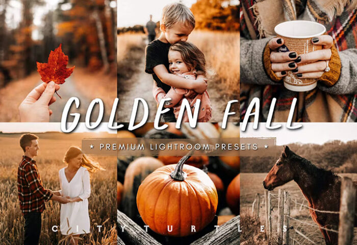 114 پریست لایت روم 2022 حرفه ای تم پاییز روستایی GOLDEN FALL Rustic Warm Lightroom Presets
