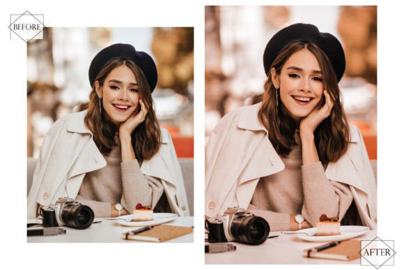 32 پریست لایت روم و اکشن فتوشاپ و لات رنگی عکس غذا Yummy Food Lightroom Presets 36 پریست لایت روم فوق حرفه ای تم قهوه ای Light Coffee Lightroom Presets Bright