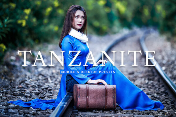 40 پریست لایت روم و پریست کمرا راو و اکشن فتوشاپ تم آبی Tanzanite Lightroom Presets