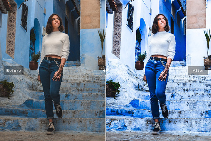 40 پریست لایت روم و پریست کمرا راو و اکشن فتوشاپ تم فضای باز Hackberry Lightroom Presets 40 پریست لایت روم و پریست کمرا راو و اکشن فتوشاپ تم آبی Tanzanite Lightroom Presets