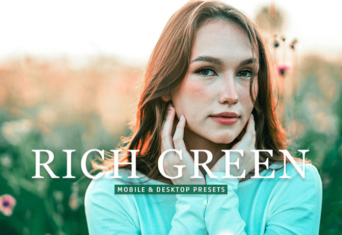 40 پریست لایت روم و پریست کمرا راو و اکشن فتوشاپ تم سبز غنی Rich Green Lightroom Presets