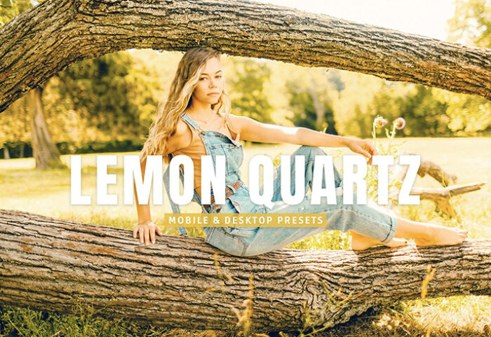 40 پریست لایت روم و پریست کمرا راو و اکشن فتوشاپ تم کوارتز لیمویی Lemon Quartz Lightroom Presets