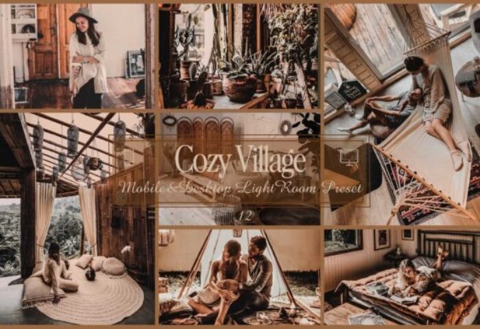 24 پریست لایت روم رنگی فوق حرفه ای تم ویلای آرام Cozy Village Lightroom Presets