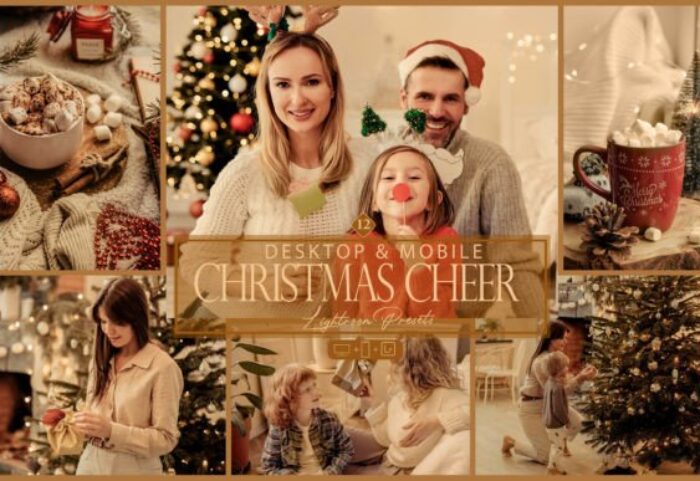 36 پریست لایت روم فوق حرفه ای 2022 تم کریسمس Christmas Cheer Lightroom Presets