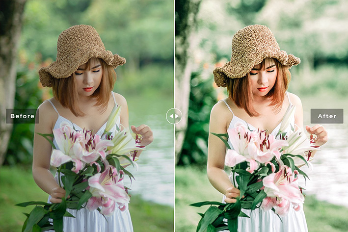 40 پریست لایت روم و پریست کمرا راو و اکشن فتوشاپ تم فصل بهار Adamite Lightroom Presets