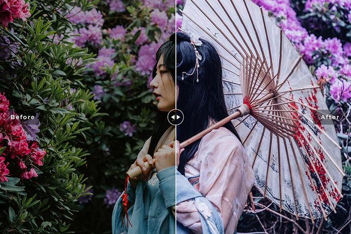 40 پریست لایت روم پرتره و پریست کمرا راو و اکشن فتوشاپ تم فشن Taaffeite Lightroom Presets