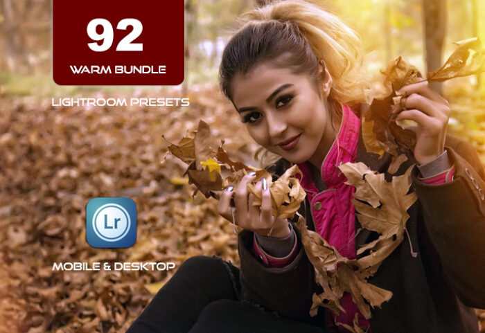 پکیج 92 پریست لایت روم 2023 تم رنگی گرم Warm Bundle Lightroom presets premium collection